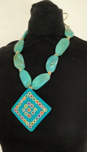 Load image into Gallery viewer, Turquoise Boho Bead Pendant Necklace