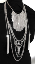 Load image into Gallery viewer, Long Silver Chain and Fish Festival Statement Necklace