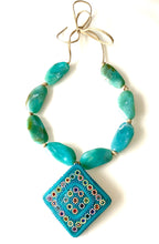 Load image into Gallery viewer, Turquoise Boho Bead Pendant Necklace