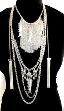 Load image into Gallery viewer, Long Silver Chain and Fish Festival Statement Necklace