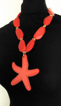 Load image into Gallery viewer, Chunky Orange and Coral Starfish Pendant Necklace