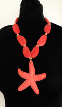 Load image into Gallery viewer, Chunky Orange and Coral Starfish Pendant Necklace