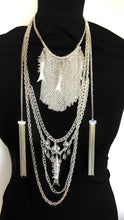 Load image into Gallery viewer, Long Silver Chain and Fish Festival Statement Necklace