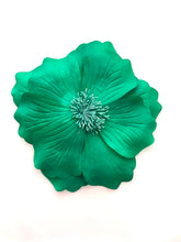 Load image into Gallery viewer, Over-Sized Emerald Green Flower Brooch Corsage