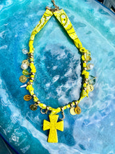 Load image into Gallery viewer, Chunky Cross Charm Bandana Necklace