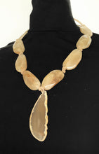Load image into Gallery viewer, Beige Boho Agate Pendant Necklace