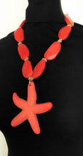 Load image into Gallery viewer, Chunky Orange and Coral Starfish Pendant Necklace