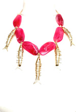 Load image into Gallery viewer, Pink and Gold Vintage Fish Necklace