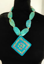 Load image into Gallery viewer, Turquoise Boho Bead Pendant Necklace