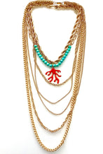Load image into Gallery viewer, Layered Coral Pendant Chain Necklace