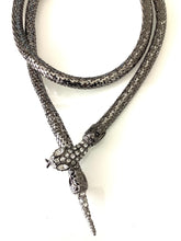 Load image into Gallery viewer, Vintage Gunmetal Long Snake Necklace