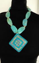 Load image into Gallery viewer, Turquoise Boho Bead Pendant Necklace