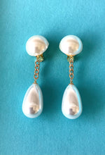 Load image into Gallery viewer, Faux Pearl Teardrop Statement Earrings