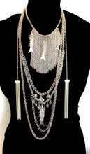 Load image into Gallery viewer, Long Silver Chain and Fish Festival Statement Necklace