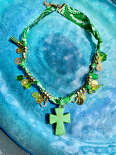 Load image into Gallery viewer, Chunky Cross Charm Bandana Necklace