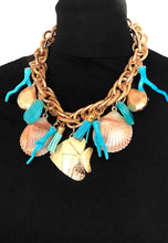 Load image into Gallery viewer, Chunky Sea Shell Charm Statement Necklace
