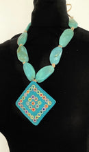 Load image into Gallery viewer, Turquoise Boho Bead Pendant Necklace