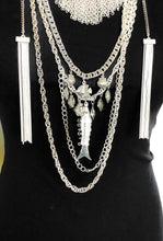 Load image into Gallery viewer, Long Silver Chain and Fish Festival Statement Necklace