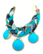 Load image into Gallery viewer, Blue Shell Plait Necklace