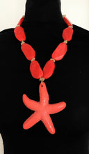Load image into Gallery viewer, Chunky Orange and Coral Starfish Pendant Necklace