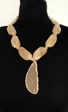 Load image into Gallery viewer, Beige Boho Agate Pendant Necklace