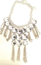 Load image into Gallery viewer, Silver Gem and Chain Tassel Festival Necklace