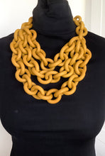 Load image into Gallery viewer, Mustard Rubber Chain Layered Necklace