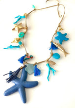 Load image into Gallery viewer, Blue Starfish Boho Charm Necklace