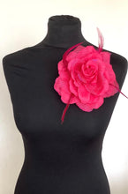 Load image into Gallery viewer, Cerise Pink Flower Wedding Brooch Corsage Brooch