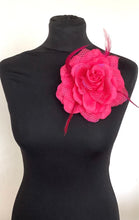Load image into Gallery viewer, Cerise Pink Flower Wedding Brooch Corsage Brooch