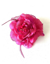 Load image into Gallery viewer, Cerise Pink Flower Wedding Brooch Corsage Brooch