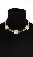 Load image into Gallery viewer, Gold and Crystal Vintage Choker Necklace Set