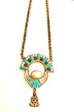 Load image into Gallery viewer, Vintage Turquoise Jewelled Buddha Boho Pendant Necklace