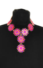 Load image into Gallery viewer, Pink Floral Jewelled Statement Necklace