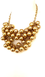 Gold Metallic Bead Necklace