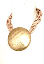Load image into Gallery viewer, Gold Hammered Disc Necklace
