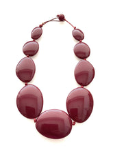 Load image into Gallery viewer, Burgundy Pebble Bead Necklace

