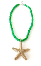 Load image into Gallery viewer, Green And Gold Starfish Necklace
