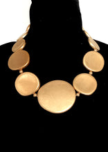 Load image into Gallery viewer, Brushed Gold Circle Necklace
