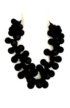 Load image into Gallery viewer, Black Fabric Beaded Statement Necklace
