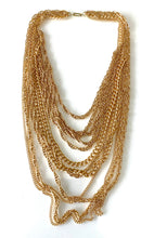 Load image into Gallery viewer, Chunky Gold Layered Waterfall Statement Necklace
