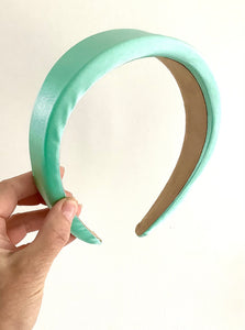 Mint Green Padded Satin Headband