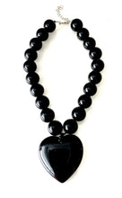 Load image into Gallery viewer, Chunky Black Acrylic Heart Necklace
