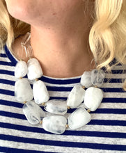 Load image into Gallery viewer, White Two Row Bead Necklace
