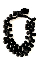 Load image into Gallery viewer, Black Fabric Beaded Statement Necklace
