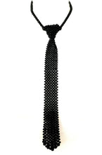 Load image into Gallery viewer, Black Beaded Tie Necklace
