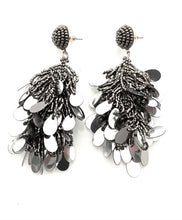 Load image into Gallery viewer, Silver Sequin and Bead Earrings

