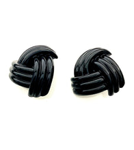 Load image into Gallery viewer, Chunky Clip On Black Earrings
