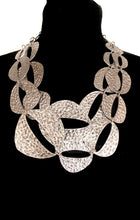 Load image into Gallery viewer, Silver Hammered Chunky Abstract Chain Necklace
