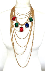 Jewelled Chain Statement Necklace